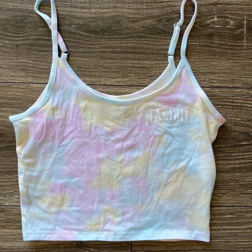 Hollister Pastel Tie-Dye Cropped Tank Top
